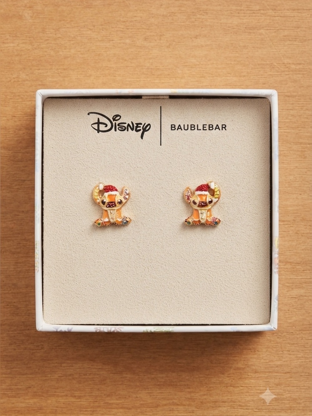 BaubleBar Disney Stitch Gingerbread Christmas Earrings NIB